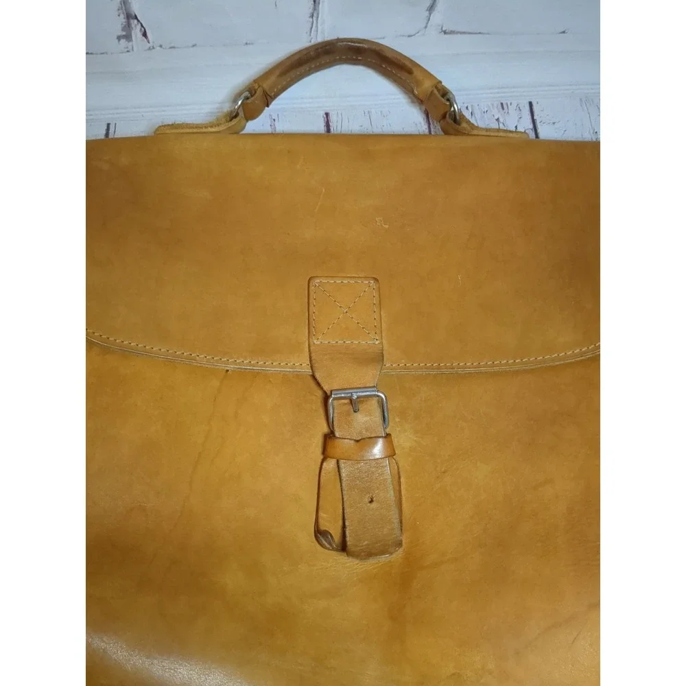 Leather Satchel Messenger Bag No Shoulder Strap